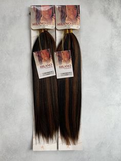 Human Hair Blended for Braiding, New in Package! Style: Yaki bulk Color: P1B/30 Length: 19-20" This is a bundle deal.  You will receive 2 packs of this hair as pictured. Each pack comes with 2 bundles of hair. This is a Human blended hair. Meaning human hair is blended with high quality synthetic hair. Feel smooth and natural to touch. The label says 18" long however in reality measures longer than 20" in length. See photos. Blended Hair, Hair Pack, To Touch, Synthetic Hair, Blending, See Photo, Human Hair, Bundles, Human