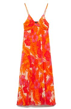 Subtle crinkles in the fabric bring chill energy to this flowy sundress. Slips on over head V-neck Lined 100% polyester Machine wash, line dry Made in Turkey Vacation V-neck Pleated Midi Dress, Pleated V-neck Midi Dress For Vacation, V-neck Pleated Midi Dress For Vacation, Summer Pleated Midi Dress For Vacation, Pleated Sundress For Summer Vacation, Pleated Midi Dress For Vacation, Pleated Sundress For Vacation, Pleated Summer Dress For Vacation, V-neck Pleated Beach Maxi Dress