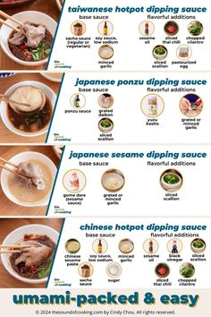 the different types of sushi are shown in this poster, with instructions for how to make