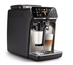 an espresso machine is shown on a white background