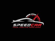 the speed car logo on a black background