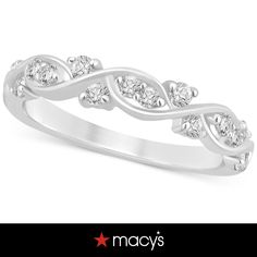 in stock Elegant Macy's Diamond Ring With Accents, Elegant Macy's Diamond Ring, Elegant White Diamond Ring From Macy's, Macy's Diamond Ring For Formal Occasions, Macy's Elegant White Diamond Ring, Macy's Elegant Diamond Ring For Formal Occasions, White Rose Gold, Gold Bands, Or Rose