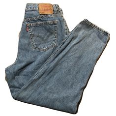 VTG Levis 550 Womens 18 M (36/30) Relaxed Tapered Leg Denim Blue Jeans. Condition is "Pre-owned". Shipped with USPS Priority Mail. Measurements pictured. No Holes Stains or Problems!! Smoke and Pet Free Home!! Fast shipping!! Buy from trusted and proven seller!! Levi's 90s Denim Jeans, 90s Levi's Denim Bottoms, Levi's Distressed High Waist Jeans, Levi's Medium Wash Bottoms With Five Pockets, Levi's Relaxed Fit Full Length Pants, Levi's Vintage Jeans For Streetwear, Vintage Levi's Jeans For Streetwear, Levi's Vintage Light Wash Jeans, Levi's Full-length Bottoms With Pockets