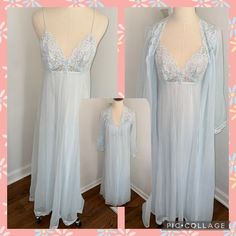 Gorgeous Sleep Set!!! Smoke Pet Free Home! Veuc!!! May Not Have Ever Been Worn! Lace Nightgown, Goddess Dress, Sleep Set, Blue Lace, Night Gown, Women's Intimates, Lace, Dresses, Pink