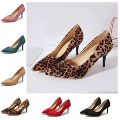 Heel Height: about 8 cm. The color maybe a little difference because of the light,screen reflection etc. P ackaging: 1 pair shoes（Without accessories）. We will do our best for you! No cheating,only fair trading.Trust us ! Elegant Style Women, Leopard Print Fashion, Slip On Pumps, Pu Heels, Loafers Style, High Heels Stilettos, Party Shoes, Suede Shoes, High Heel Boots