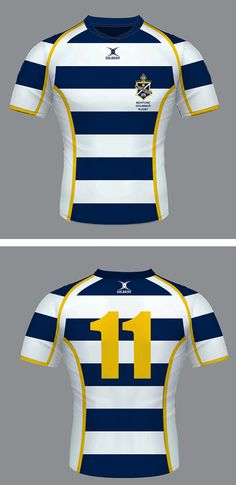 the front and back views of a rugby jersey