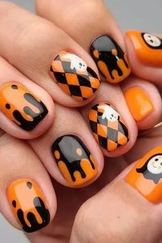 These Black Halloween Nails Are Blowing Up on Pinterest! Make your Holloween Nails unforgettable! Get ready to be inspired by these stunning Black Halloween Nails that are perfect for the spooky season! From Pink Halloween Nails and Purple Halloween Nails to fun Pumpkin Nails, these designs will elevate your nail game. Try out creative Halloween Press On Nails or go for intricate Nail Art Halloween featuring Bat Nails. Whether you’re looking for Cute Halloween Nails or bold Halloween Acrylic ... Ghost Nail Art, Floral Lingerie Set, White Ghost, Nagel Tips, Nail Type, Nails Cute, Polish Ideas, Color Nails