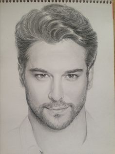 a pencil drawing of a man's face