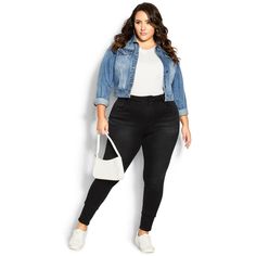 Step up your denim game with the stylish new Harley Killer Pins Jean! Offering a high rise cut and a high-quality denim fabrication, these jeans are designed to flaunt your silhouette with a glamourous edge. Bold and fiercely fashionable, no one does plus size fashion like City Chic. Loved around the globe for its diverse range of fashion-forward styles for any occasion. From show-stopping evening gowns to workwear and casualwear, City Chic will take your style to bold new heights. Available in Hourglass Body Shape, New Harley, Casual Glam, Party Dress Sale, Queen Fashion, Denim Chic, Curvy Women Jeans, Leggings Sale, Mini Dresses Summer