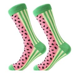 Juicy Watermelon Socks Floral Print Swimwear, Juicy Watermelon, Winter Girl, Mens Dress Socks, Stylish Socks, Pink Socks, Crazy Socks, Funny Socks, Black Chelsea Boots