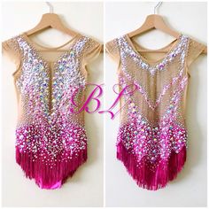 two pictures of the back and side of a dress with sequins on it