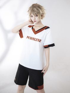 This casual T-shirt is perfect for adding a touch of edginess to your everyday look. The bold letter print adds a trendy and youthful vibe, while the contrasting red and black details on the collar and cuffs bring a pop of color to the design. The V-neck adds a touch of femininity and makes it easy to style with your favorite accessories.   This price includes a t-shirt only, others are not included.   	 		 			Size 			S 			M 			L 			XL 		 		 			Shoulders 			38 			39 			40 			45 		 		 			Bust Cape Fashion, Steampunk Fashion Male, Gothic Skirts, Mysterious Girl, Summer White, Girl T Shirt, Embroidered Shorts, White Embroidery, Casual T Shirt