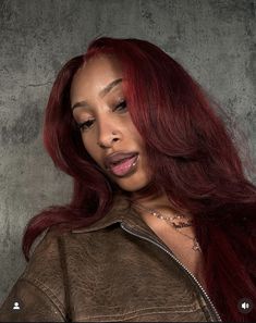 Amber Hair Colors, Deep Red Hair Color, Red Hair Outfits, Red Weave Hairstyles, Deep Red Hair, Amber Hair, Sew In Hairstyles, Cute Hair Colors, Hair Color Burgundy