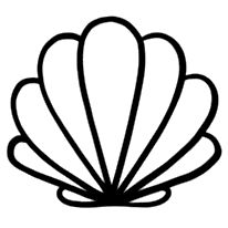 an outline of a shell on a white background