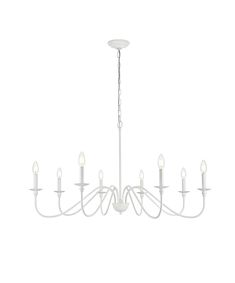 LD5006D42WH- Rohan 8-Light Chandelier in White by Elegant Lighting Outdoor Landscape Lighting, Cozy Living Spaces, Formal Dining Tables, Arm Chandelier, Dining Sets Modern, Romantic Dinner, Gas And Electric