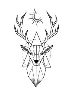 the head of a deer with geometric shapes