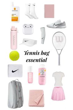 the tennis bag essentials are organized and ready to be used