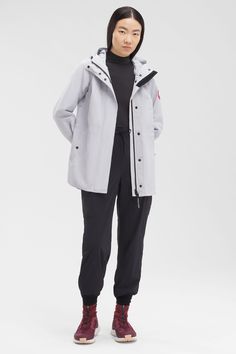 The Minden Jacket is the ideal breeze-blocking companion. Designed with clever touches, adjustable sleeves, a drawcord at the waist and stretch for ease of movement the Minden is the perfect seasonal staple. Outerwear Women, Canada Goose, Outerwear Jackets, Navy