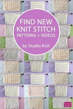 the cover of find new knit stitch patterns and videos