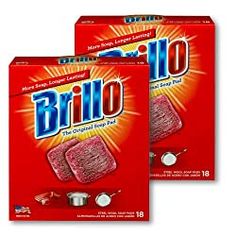 two boxes of brilloo with one box on the side and another in the back