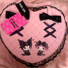 Brand New Bag With Tags. Super Cute And Pretty Large Size To Fit All Your Essentials. Don’t Be Shy To Make An Offer! Cute Pink Heart-shaped Bag, Cute Heart-shaped Pink Bag, Cute Black Bags For Valentine's Day, Heart Backpack, Teddy Bear Costume, Sanrio Bags, Sanrio Bag, Sanrio Pink, Sanrio Stuff