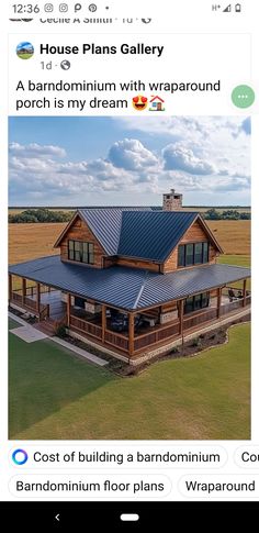 a house with a metal roof on the front and side of it is featured in an instagram