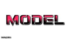 the word model written in red and black