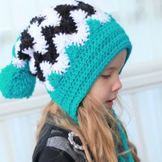 Crochet pattern Patron de crochet english / by TheEasyDesign Easy Crochet Hat, Bonnet Pattern, Crochet Kids Hats, Bonnet Crochet, Slouchy Beanie Hat, Easy Design, Crochet Simple, Beanie Pattern, Yarn Ball