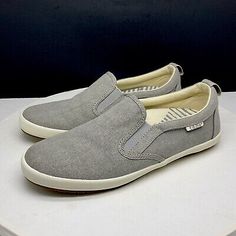 Taos Shoes Womens 8 Dandy Canvas Gray Slip On Loafers Sneakers DND-13455  | eBay Gray Slip-on Sneakers With Round Toe For Summer, Gray Slip-on Sneakers, Gray Flat Sneakers For Spring, Gray Canvas Shoes For Spring With Round Toe, Gray Slip-on Sneakers For Summer, Spring Gray Canvas Shoes With Round Toe, Gray Round Toe Slip-on Sneakers For Summer, Gray Casual Loafers With Flat Heel, Gray Slip-ons With Rubber Sole For Summer