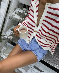 Red Knit Cardigan, Mode Inspo, Chic Outfit, Mode Inspiration, Summer Fits, Spring Summer Outfits, Look Cool, Fit Check, Summer 2024