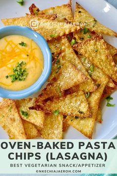 oven - baked pasta chips lasagna is the perfect appetizer for any meal