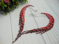 Seed bead earrings Extra long beaded earrings Fringe earrings to shoulder Red earrings dangle Red Earrings Dangle, Seed Bead Earring, Long Beaded Earrings, Extra Long Earrings, Ombre Earrings, Bead Earring, Native American Earrings, Earring Dangle, Long Fringe