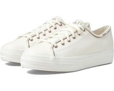 Keds Triple Kick, Profile Silhouette, Shoes White, White Rose Gold, Women Lace, Cotton Lace, White Rose, Keds, White Roses