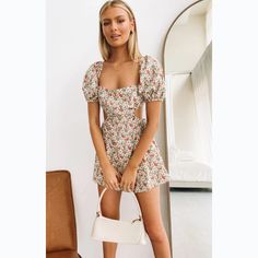 F00154108-103 Small Floral Print, European Dress, Mode Casual, Lace Dress Long, Vintage Maxi Dress, Maxi Dresses Casual, Floral Print Shorts, Fashion Pattern, Short Sleeve Dress