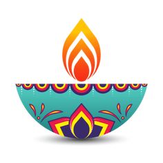 a colorful bowl with a flame on top