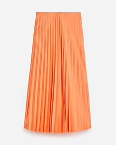 J.Crew: Pleated Pull-on Midi Skirt For Women Orange Pleated Skirt, Belted Midi Skirt, Coastal Sunset, Cotton Pencil Skirt, Green Pencil Skirts, White Denim Skirt, White Striped Skirt, Striped Midi Skirt, Floral Pencil Skirt