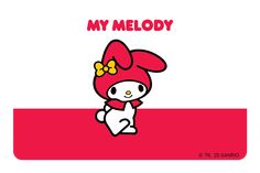 an image of a cartoon character with hello kitty on it's head and the words, my melody