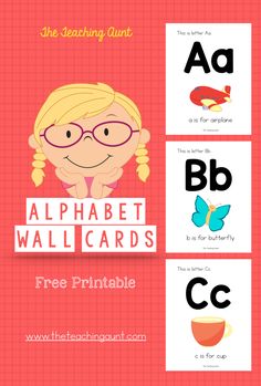 the alphabet wall cards for children's learning