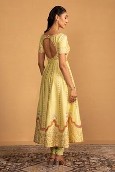 Mint green anarkali with gota work and organza patchwork embroidery. Paired with coordinating churidar and dupatta. - Aza Fashions Pista Green Kundan Anarkali Set For Navratri, Yellow Anarkali Set With Chikankari Embroidery For Reception, Pista Green Art Silk Dress With Cutdana, Pista Green Anarkali Traditional Wear In Kundan, Fitted Pista Green Dress With Gota Work, Pista Green Anarkali Set With Pallu And Kundan, Pista Green Anarkali Set With Kundan And Pallu, Pista Green Kundan Anarkali Set With Pallu, Fitted Pista Green Anarkali Set In Dola Silk