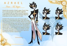 the character sheet for azrael