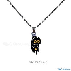 OrcaJump - Premium Black Cat Necklace - Crafted from Durable Alloy - Includes 3 Chain Variants Black Casual Jewelry With Adjustable Chain, Casual Black Jewelry With Adjustable Chain, Casual Black Chain Necklace, Halloween Black Cat Design Jewelry, Black Cat Necklace, Necklace Craft, Black Bracelets, Cat Necklace, Black Cat