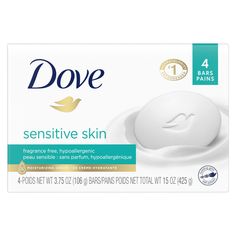 Dove Sensitive Skin Beauty Bar combines classic Dove cleansers and ¼ moisturizing cream in a fragrance free, hypoallergenic bar that's gentle enough for sensitive skin. And now, we are bringing you Dove's same great formula in an all-new look. GENTLE ON SENSITIVE SKIN: Nourish your skin with Dove Sensitive Skin Beauty Bar; With its fragrance free and hypoallergenic formula, it gently cleanses for softer skin than ordinary bar soap #1 DERMATOLOGIST RECOMMENDED: Formulated with ultra-mild cleansers and ¼ moisturizing cream, Dove moisturizing Beauty Bar leaves skin instantly soft and smooth with lasting nourishment MILD AND MOISTURIZING: Help maintain your skin’s natural moisture barrier and hydration with this Beauty Bar for women, ideal to use as a gentle face cleanser and body soap for sen Dove Sensitive Skin, Dove Bar Soap, Dove Bar, Dove Beauty Bar, Dove Soap, Gentle Face Cleanser, Skin Bar, Gentle Facial Cleanser, Dove Beauty