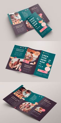 three fold brochure mockup with photoshopped images on the front and back