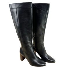 Vince Camuto Caseyl Black Heeled Boot Women's Size 6.5m New Without Box Women's Size 6.5m In New Without Box Condition Complete Your Look With The Suave, Contemporary Style Of A Knee-High Boot Styled With An Almond Toe And Just-Right Heel. 3" Heel 15'' Shaft; 15'' Calf Circumference Leather Upper/Synthetic Lining And Sole Imported True To Size See Pictures For Detailed View Shoe Shelf 2 Lb 5 Oz Vince Camuto Black Over The Knee Boots, Vince Camuto Black Boots, Black Leather Knee-high Boots Medium Width, Party Black Mid-calf Boots With Zipper Closure, Black Knee-high Boots With Leather Lining, Medium Width, Black Knee High Boots, Shoe Shelf, Black Heel Boots, Vince Camuto Shoes