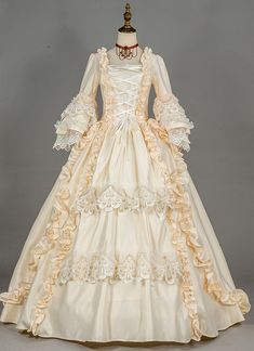 Buy high quality Champagne Marie Antoinette Renaissance Fairy Princess Dress Colonial Ball Gown Period Dress Theatrical Costume at low price.Shop for Renaissance Dresses,Ballgowns,Historical Dresses,Marie Antoinette Dresses online. 1800 Dresses, Full Sleeve Dresses, Victorian Dress Gown, 1800s Dresses, Victorian Ball Gowns, Marie Antoinette Dresses, Fairy Princess Dress, Victorian Ball