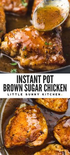 instant pot brown sugar chicken in a skillet