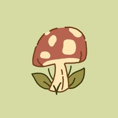 a mushroom sitting on top of a green surface