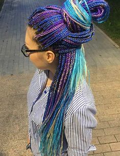 20 Uber Cool Ways To Style Your Micro Braids Unicorn Box Braids, Diy Dreads, Aria Hair, Weird Haircuts, Micro Braids Hairstyles, Rainbow Braids, Dread Braids, Tree Braids, Big Box Braids Hairstyles