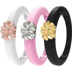 PRICES MAY VARY. 🌸🌸METAL FLOWER DESIGN ▶▶ The unique metal flower design makes the silicone ring a charming accessory. Every detail is carefully crafted to present an elegant and fashionable appearance, bringing you a distinctive wearing experience. 🌸🌸 PREMIUM QUALITY SILICONE MATERIAL ▶▶ The silicone ring is made of high quality silicone material, which is scratch-resistant, waterproof and stain-resistant, ensuring long-lasting luster and beauty. In addition, this silicone ring also highlig Traditional Ring, Traditional Wedding Bands, Silicone Wedding Band, Silicone Wedding Rings, Rings Women, Clover Flower, Silicone Ring, Flower Collection, Women Flower