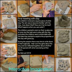 a collage of photos showing different stages of clay casting and how to use it